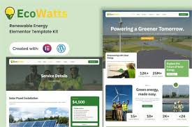 Ecowatts – Renewable Energy Elementor Template Kit
