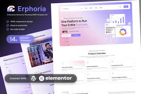 Erphoria – Enterprise Resource Planning ERP SaaS Platform Elementor Template Kit