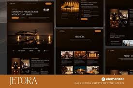 Jetora – Dark Luxury Private Jet Elementor Template Kit