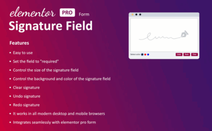 Signature Field for Elementor form
