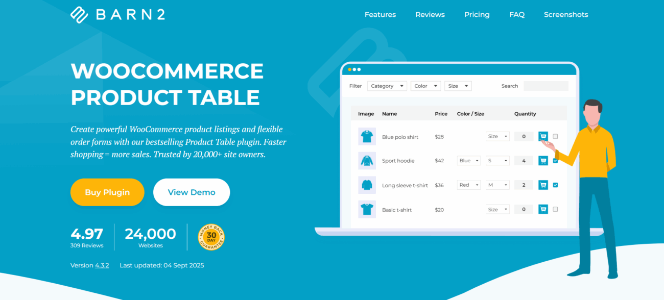 woocommerce product table