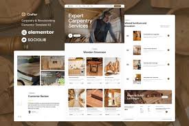 Crafter – Carpentry & Woodworking Elementor Template Kit