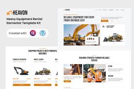 Heavon – Heavy Equipment Rental Elementor Template Kit