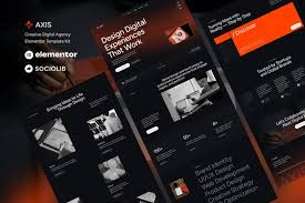 Axis – Creative Digital Agency & Portfolio Elementor Template Kit