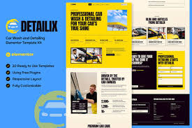 Detailix – Car Wash and Detailing Service Elementor Template Kit