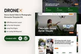 Dronex – Drone Aerial Video & Photography Elementor Template Kit
