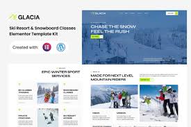 Glacia – Ski Resort & Snowboard Classes Elementor Template Kit