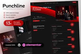 Punchline – Stand Up Comedy & Event Elementor Template Kit