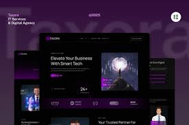 Taxora – Dark IT Services Digital Agency Website Elementor Kit