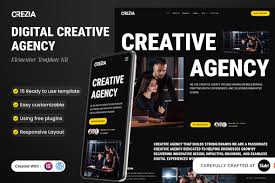 Crezia – Digital Creative Agency Elementor Template Kit