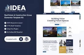 Idea – Real Estate & Construction Group Elementor Template Kit