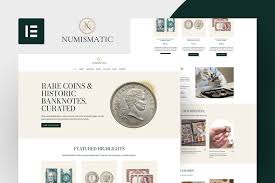 Numismatic – Rare Coins & Banknotes Elementor Template Kit