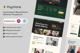 Psychona – Psychologist & Mental Health Elementor Template Kit