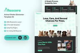 Rescora – Animal Shelter Elementor Template Kit